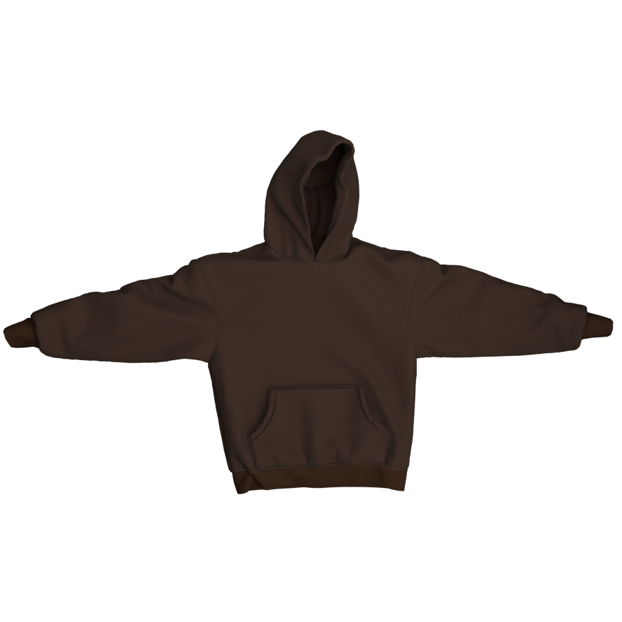 BROWN FLEECE HOODIE Blanks by Thirteen Studios