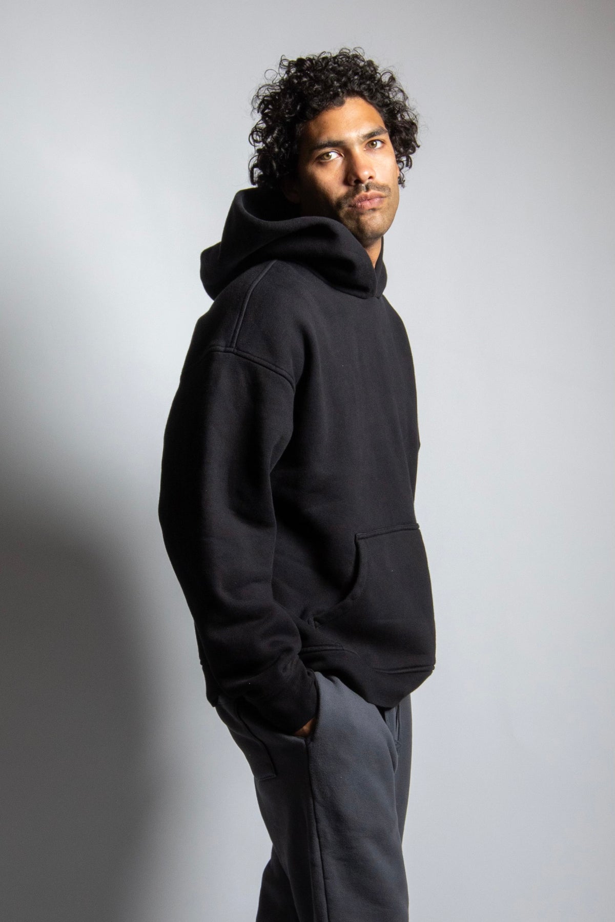 BLACK FLEECE HOODIE