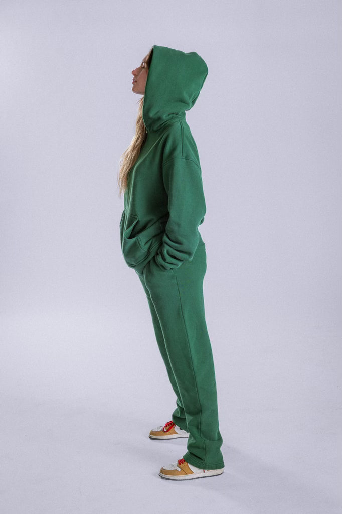 GREEN FLEECE HOODIE