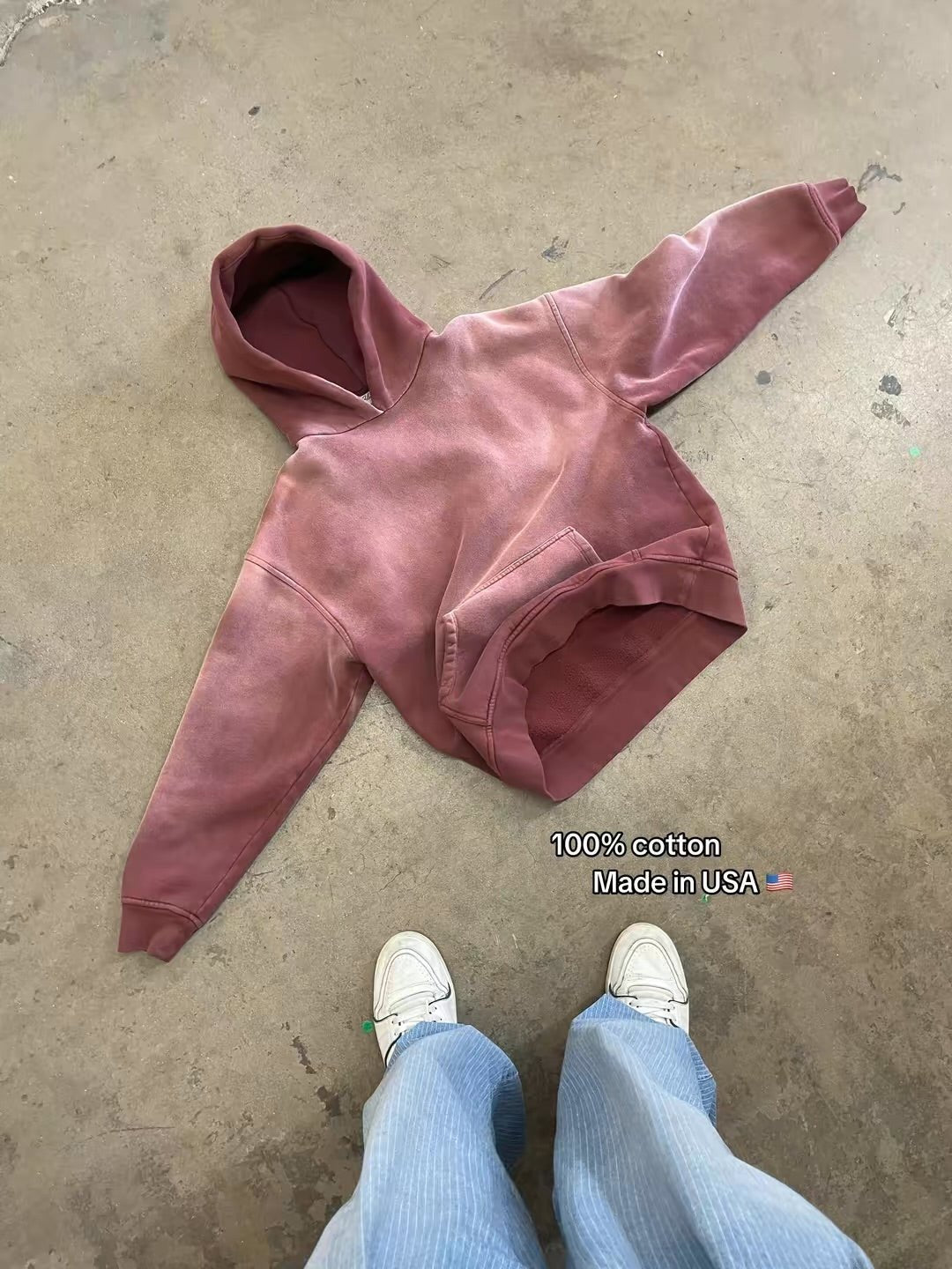 FADED WINE HOODIE - Trendy Comfortable Streetwear Style – Blanks