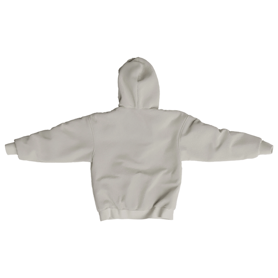 White Fleece Hoodie L